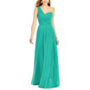 Affordable A-Line One Shoulder Full Length Pleated Chiffon Bridesmaid Dresses