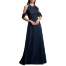 Elegance Exposed-Shoulder Full Length Lace Bodice Bridesmaid Dresses