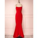 Simple Sweetheart Neckline Backless Chiffon Evening Dresses with Strappy Back