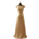 Shimmering Bateau Neckline Sequin Evening Dresses with Cap Sleeves