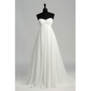 Perfect Beaded Sweetheart Chiffon Wedding Dresses with Pleated Bust and Skirt