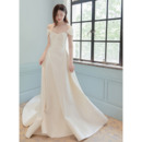 Simple & Classy Satin Wedding Dresses with Pleating Detail
