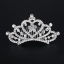 New design Princess Crystals Heart-inspired Silver First Communion Flower Girl Tiara Comb