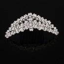 New Design Delicate Crystal Floral Pearl Silver First Communion Flower Girl Tiara Comb