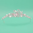 Classy Pearl Crystal Swans-inspired Silver First Communion Flower Girl Tiara/ Wedding Headpiece