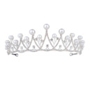 Classy Princess Pearl Crystal Silver First Communion Flower Girl Tiara/ Wedding Headpiece