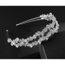 Classy Elegant Leaf-inspired Crystal Double Silver First Communion Flower Girl Tiara/ Wedding Headpiece