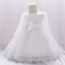 Pretty A-line Jewel Neckline Tulle First Holy Communion Dresses with Bowknot