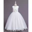 Beautiful Satin Tulle First Holy Communion Dresses with Lace Appliques Detail