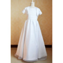 Gorgeous Princess Ball Gown Organza First Communion Dresses with Jacket and Beading Embellished Bodice