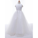 Discount Pretty Ball Gown Organza First Communion Dresses with Beaded Appliques Waist