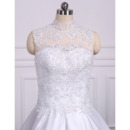 Beaded Appliques Satin Wedding Gowns