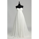 Graceful Empire Sweetheart Chiffon Wedding Dresses with Pleated Bust and Beading Detail