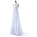 Discount Strapless Crossover Draped Bodice Chiffon Wedding Dresses with Front Ruffles