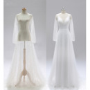 Eye-catching Two in one Spaghetti Straps Satin Tulle Wedding Dresses with Beading