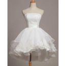 Cute Ball Gown Asymmetrical Hem Mnini Summer Wedding Dresses with Tiered Skirt