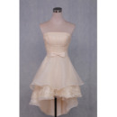 Stylish Asymmetrical High-Low Beach Wedding Dresses with Layered Skirt