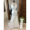 Sophisticated & Luxury Crystal Beading Court Train Satin Wedding Dress with Embroidery
