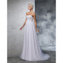 Elegant Sweetheart Pleated Ciffon Beach Wedding Dress with Beading Embellished