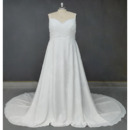 Affordable A-line Chiffon Plus Size Wedding Dresses with Ruched Bodice