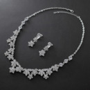 Beautiful Sparkling Crystal Floral Necklace and Earring Set