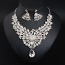 Gorgeous Twinkling Crystal Peacock Necklace and Earrings Set