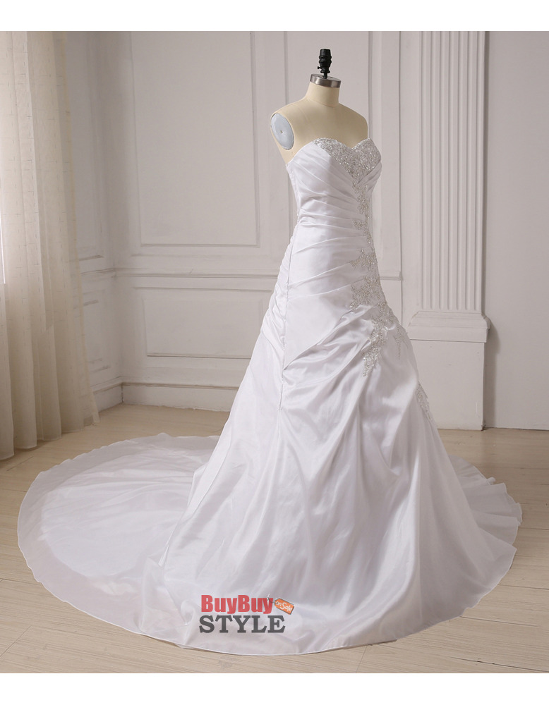 Gorgeous Beaded Appliques Sweetheart A-Line Taffeta Wedding Dresses ...
